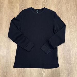 Men's black thermal long sleeve tee Size S